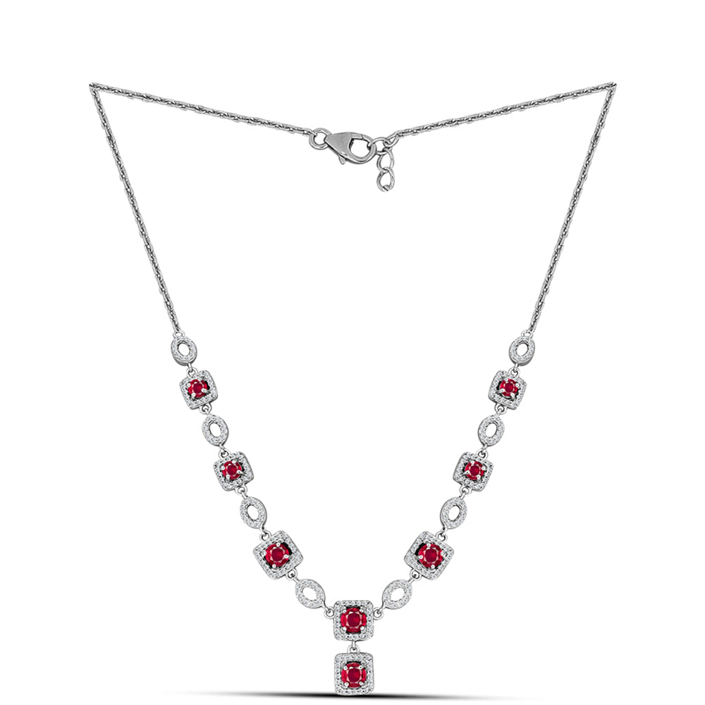 Collar de Plata con Rubí de Madagascar y Topacio Blanco 1 