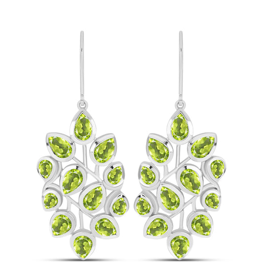 Pendientes de Plata con Peridoto de Changbai