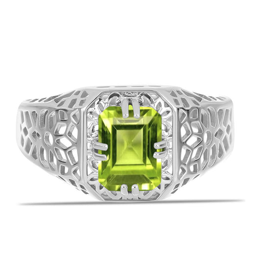 Anillo de Plata con Peridoto de Changbai