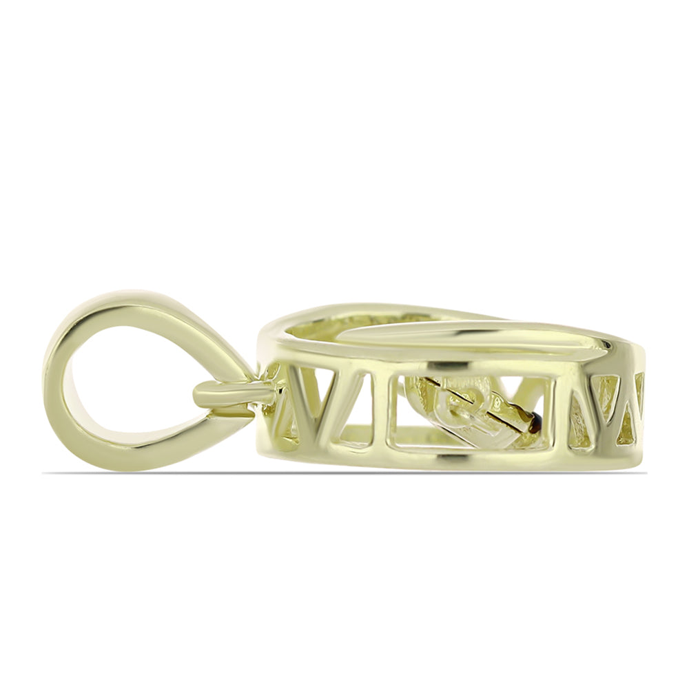 Colgante de Plata Bañada en Oro con Diamante azul danzante 2 