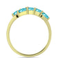 Anillo de Plata Bañada en Oro con Cuarzo Paraiba y Topacio Blanco