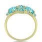 Anillo de Plata Bañada en Oro con Cuarzo Paraiba y Topacio Blanco