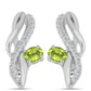 Pendientes de Plata con Peridoto de Changbai y Topacio Blanco