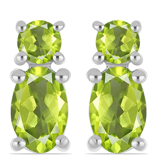Pendientes de Plata con Peridoto de Changbai