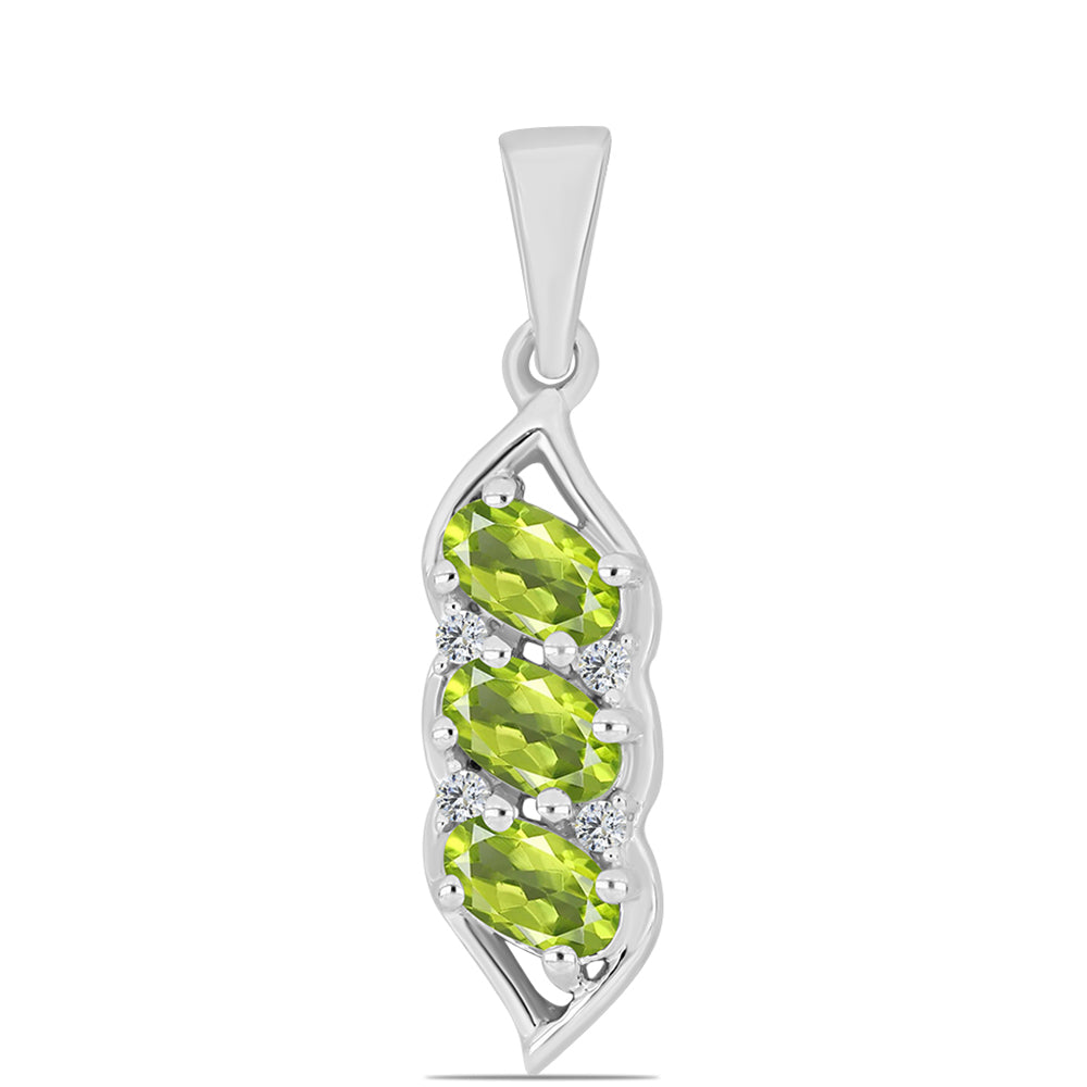 Colgante de Plata con Peridoto de Changbai y Topacio Blanco