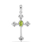 Cruz Colgante de Plata con Peridoto de Changbai y Topacio Blanco