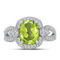 Anillo de Plata con Peridoto de Changbai y Topacio Blanco