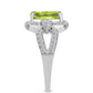 Anillo de Plata con Peridoto de Changbai y Topacio Blanco