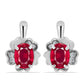Pendientes de Plata con Rubí de Madagascar y Topacio Blanco