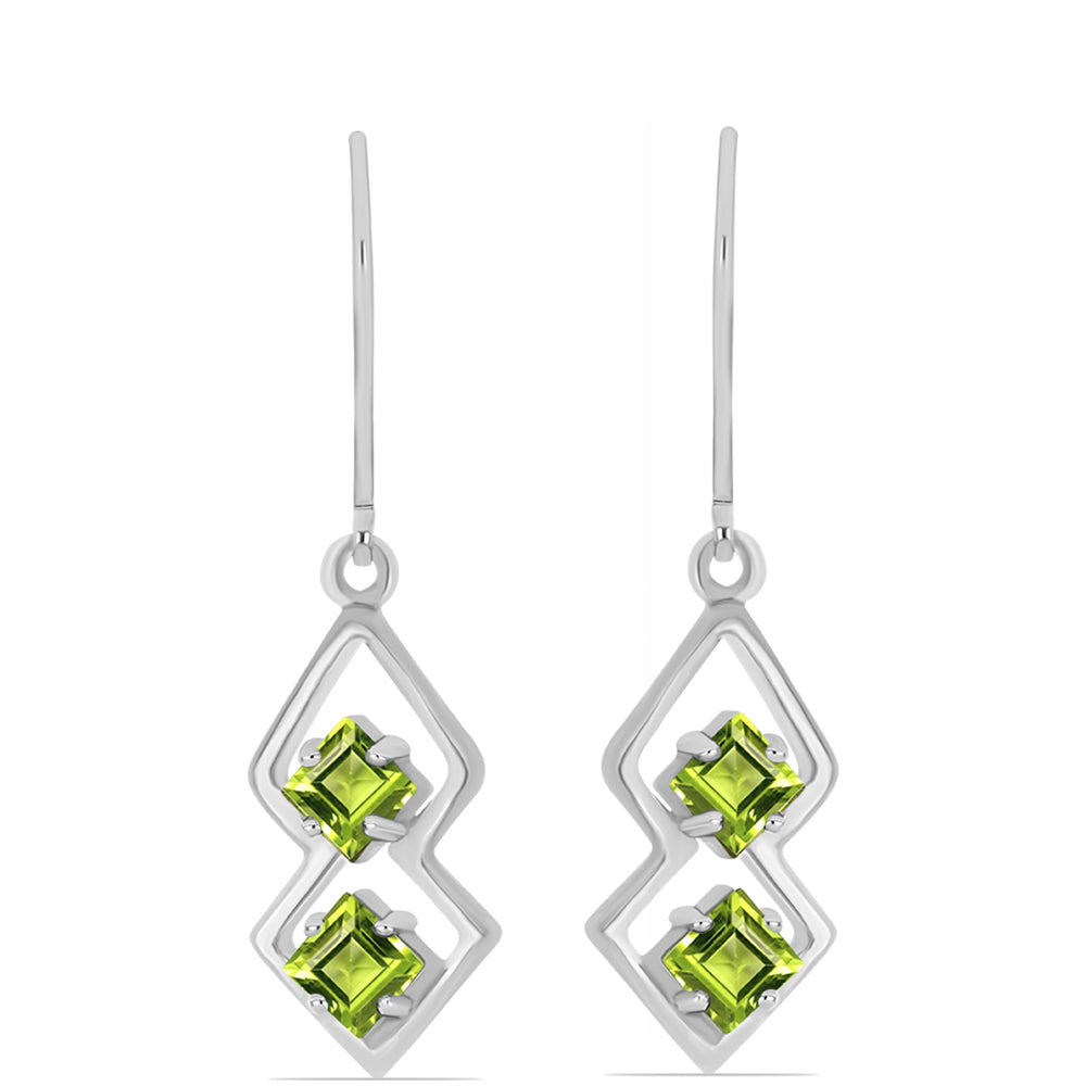 Pendientes de Plata con Peridoto de Changbai