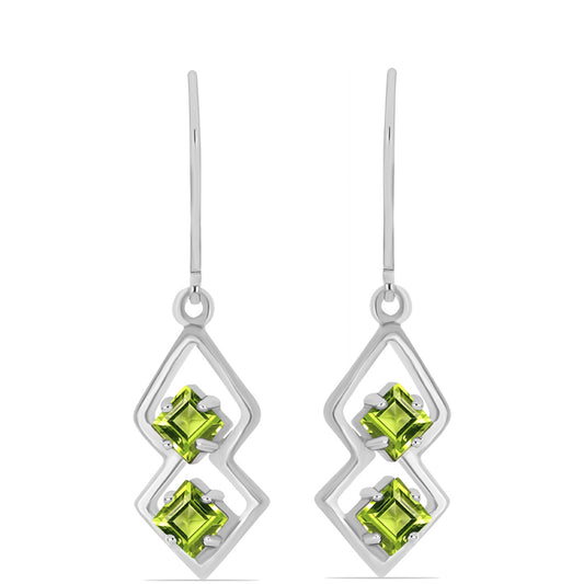 Pendientes de Plata con Peridoto de Changbai