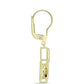 Pendientes de Plata Bañada en Oro con Diamante azul danzante y Topacio Blanco