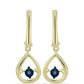 Pendientes de Plata Bañada en Oro con Diamante azul danzante
