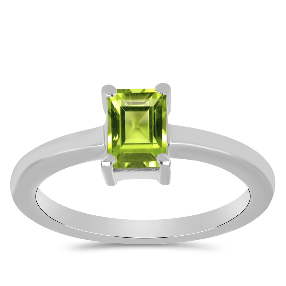 Anillo de Plata con Peridoto de Changbai