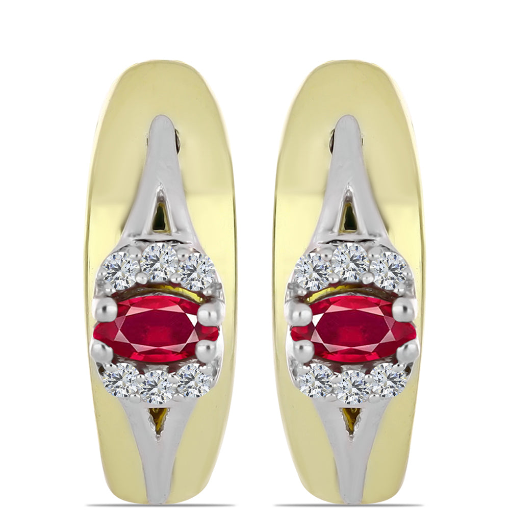 Pendientes de Plata con Rubí de Madagascar y Topacio Blanco