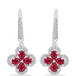 Pendientes de Plata con Rubí de Madagascar y Topacio Blanco