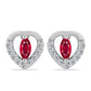 Pendientes de Plata con Rubí de Madagascar y Topacio Blanco