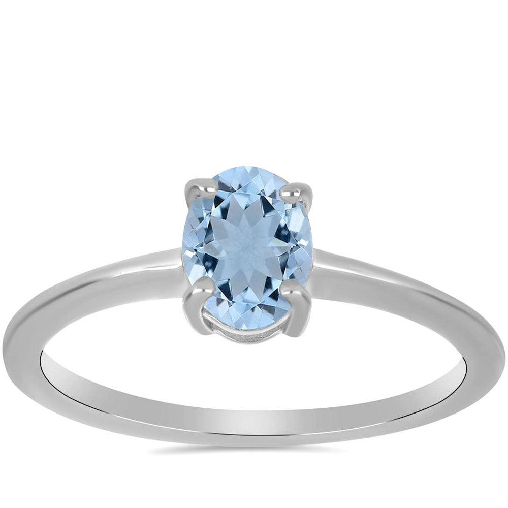 Anillo de Plata con Aguamarina del Condado de Embu