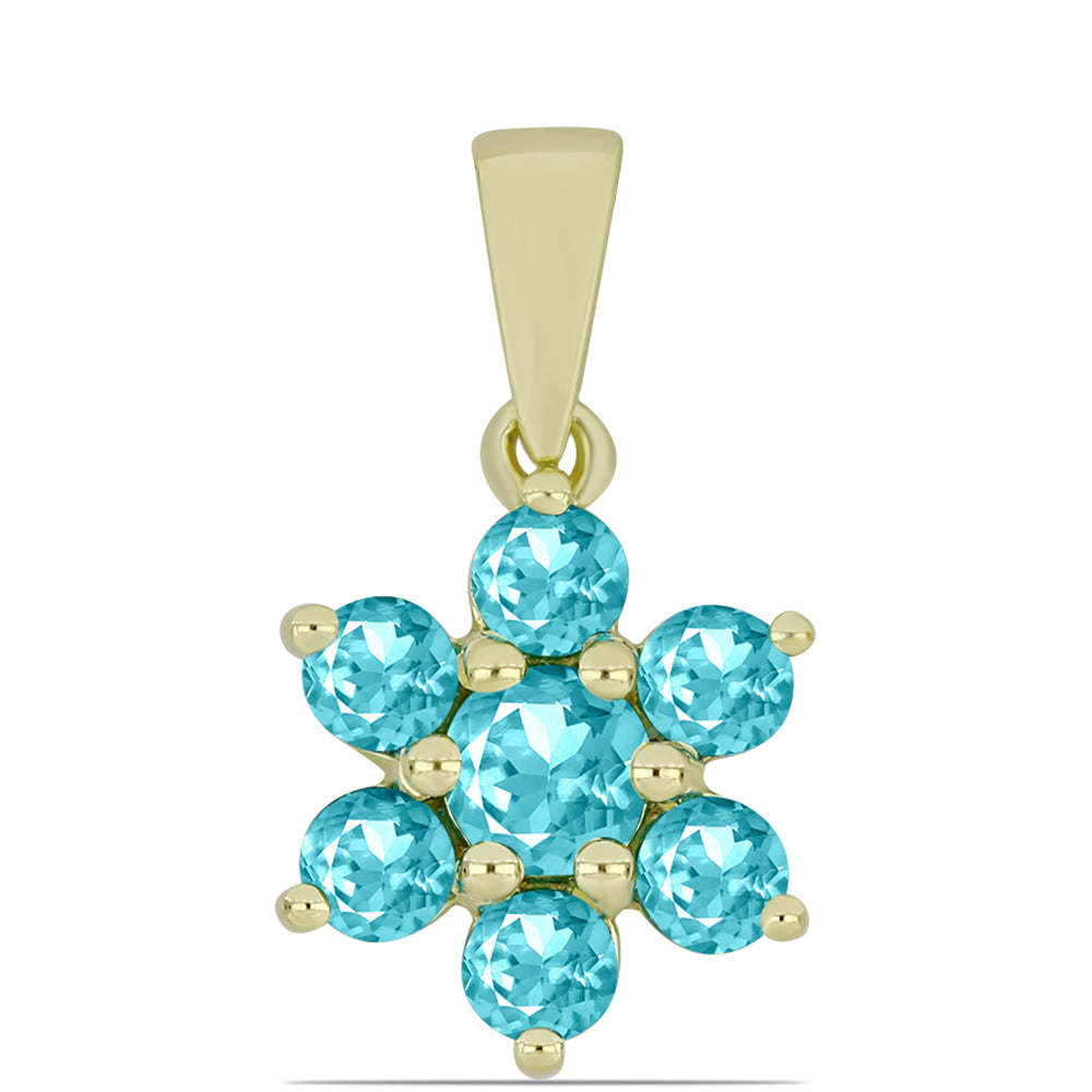 Colgante de Plata Bañada en Oro con Cuarzo Paraiba 1 