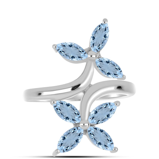 Anillo de Plata con Aguamarina del Condado de Embu