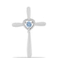 Cruz Colgante de Plata con Aguamarina del Condado de Embu