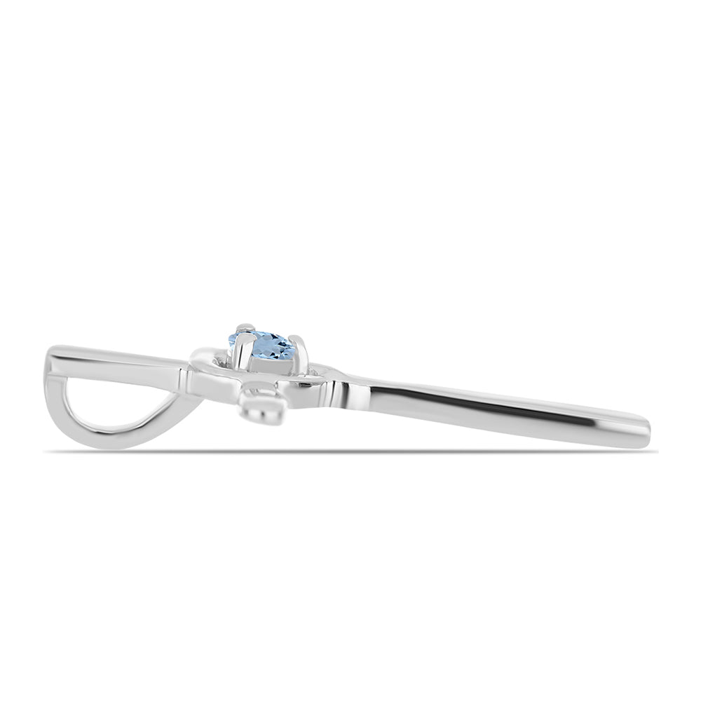 Cruz Colgante de Plata con Aguamarina del Condado de Embu