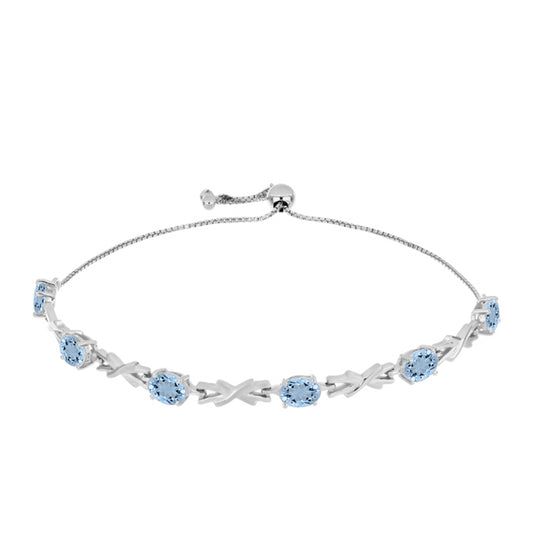 Pulsera de Plata con Aguamarina del Condado de Embu