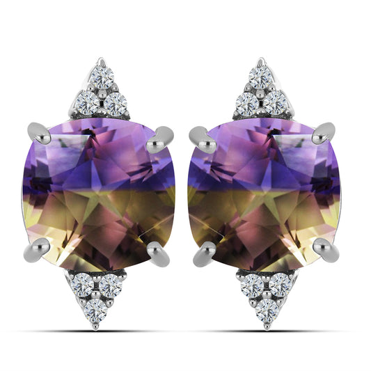 Pendientes de Plata con Amatrino de Anahi y Topacio Blanco