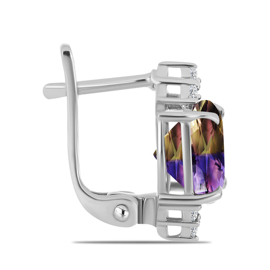 Pendientes de Plata con Amatrino de Anahi y Topacio Blanco