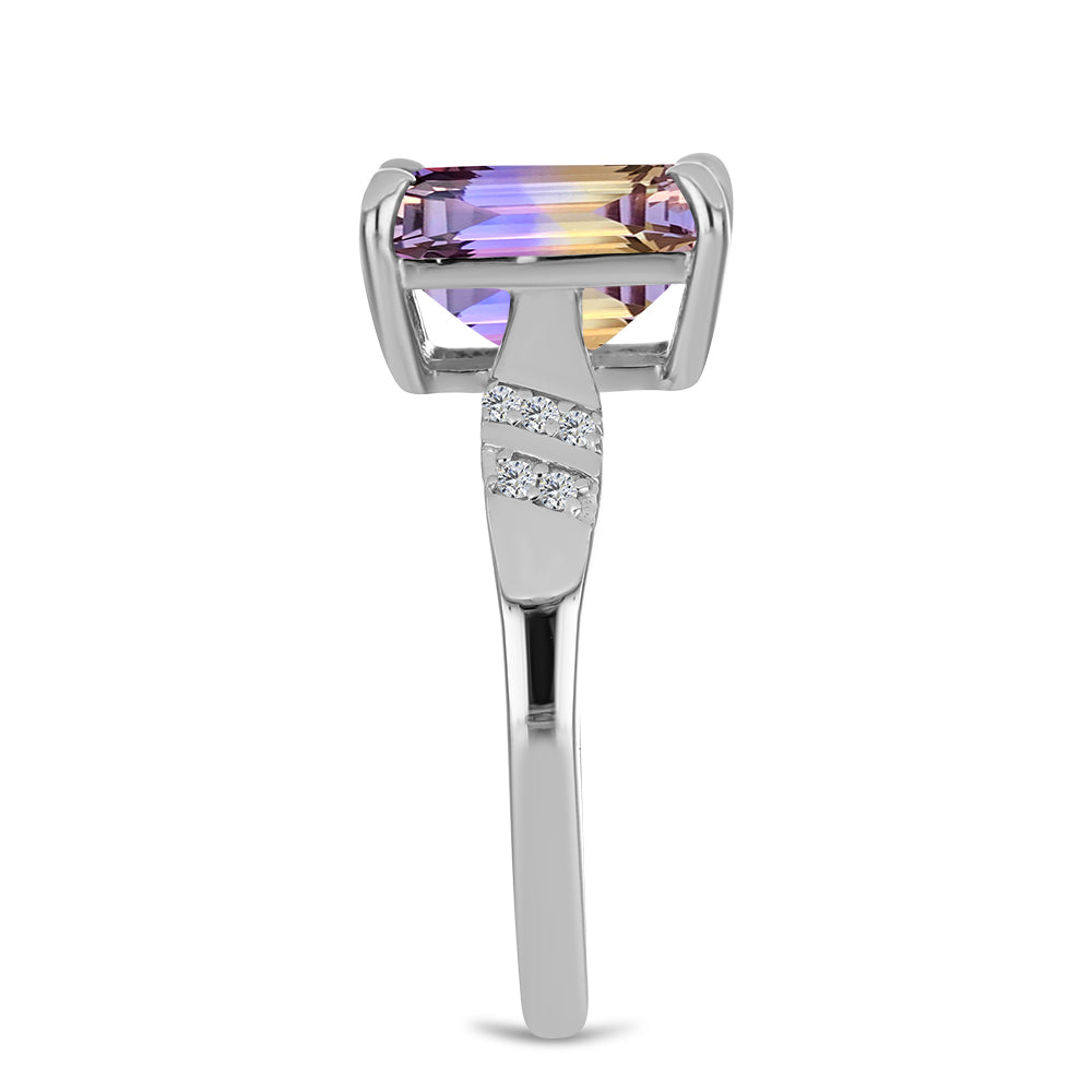 Anillo de Plata con Amatrino de Anahi y Topacio Blanco 4 