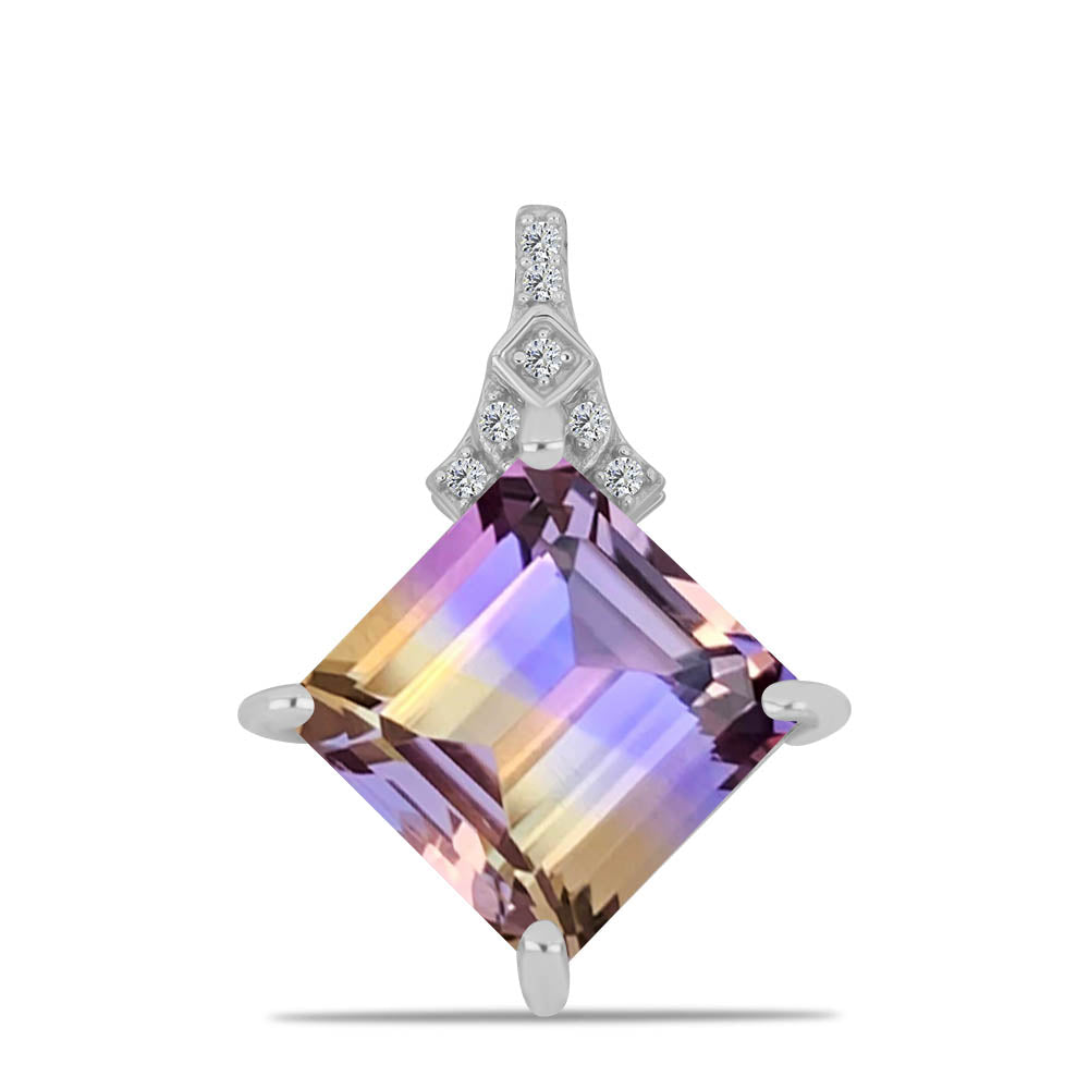 Colgante de Plata con Amatrino de Anahi y Topacio Blanco