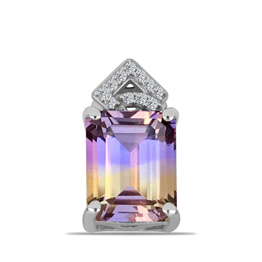 Colgante de Plata con Amatrino de Anahi y Topacio Blanco