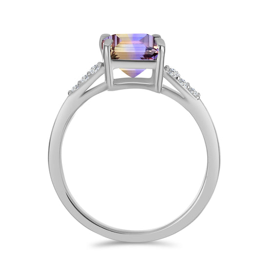 Anillo de Plata con Amatrino de Anahi y Topacio Blanco