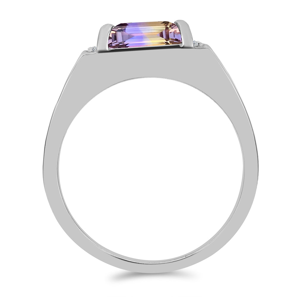 Anillo de Plata con Amatrino de Anahi y Topacio Blanco