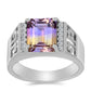 Anillo de Plata con Amatrino de Anahi y Topacio Blanco