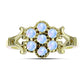 Anillo de Plata Bañada en Oro con Piedra Lunar Arco Iris
