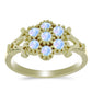 Anillo de Plata Bañada en Oro con Piedra Lunar Arco Iris