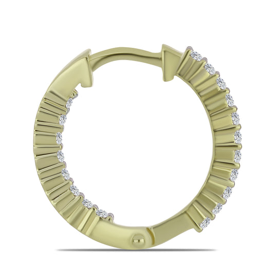 Pendientes de Plata Bañada en Oro con Diamante certificado y cultivado en laboratorio