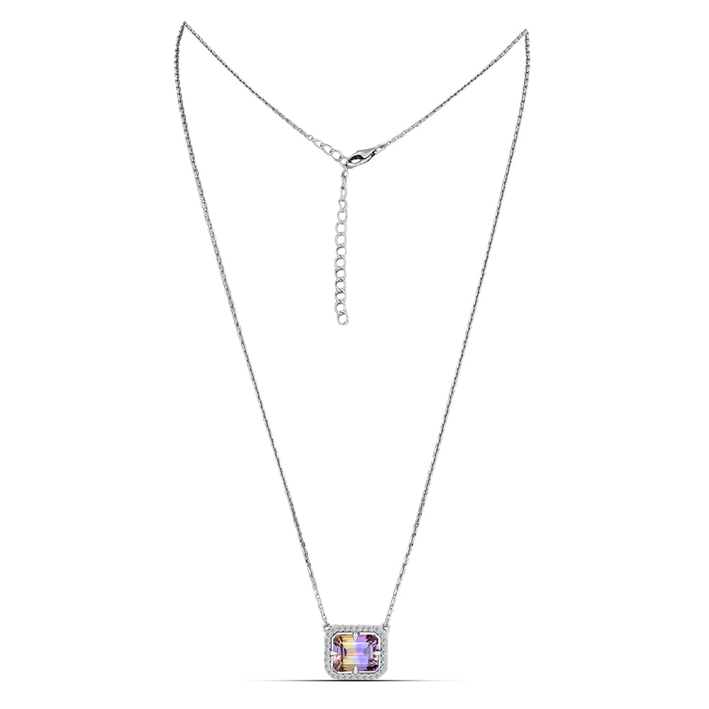 Collar de Plata con Amatrino de Anahi y Topacio Blanco 1 