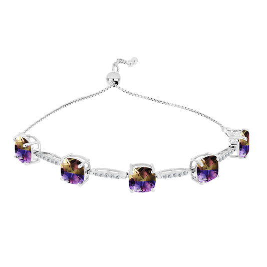 Pulsera de Plata con Amatrino de Anahi y Topacio Blanco