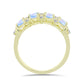Anillo de Plata Bañada en Oro con Piedra Lunar Arco Iris y Topacio Blanco