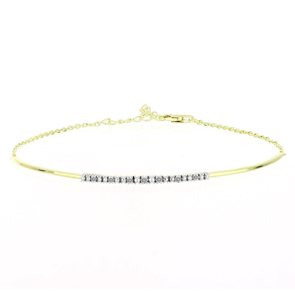 Pulsera de Plata Bañada en Oro con Diamante certificado y cultivado en laboratorio 1 