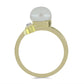 Anillo de Plata Bañada en Oro con Perla blanca de agua dulce y Topacio Blanco