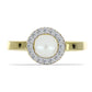 Anillo de Plata Bañada en Oro con Perla blanca de agua dulce y Topacio Blanco