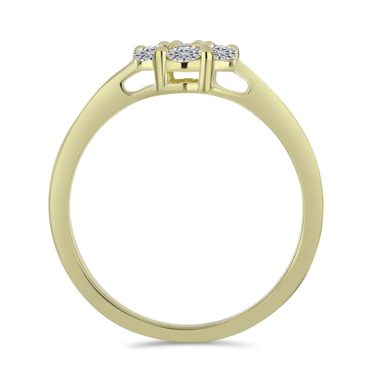 Anillo de Plata Bañada en Oro con Diamante certificado y cultivado en laboratorio