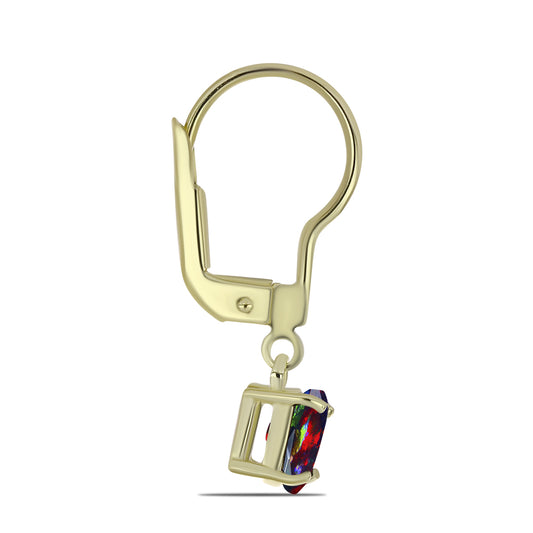 Pendientes de Plata Bañada en Oro con Ópalo negro medianoche Lega Dembi de Ëtiopía