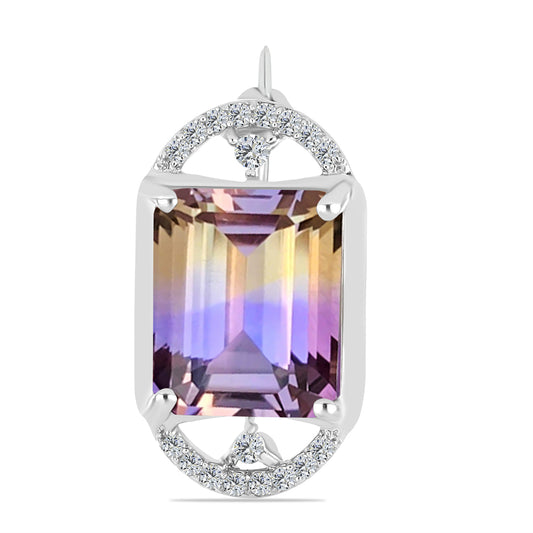 Broche de Plata con Amatrino de Anahi y Topacio Blanco