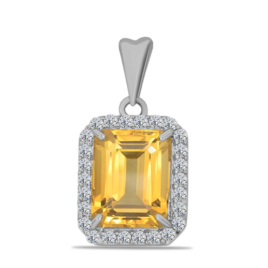 Colgante de Plata con Citrino de los Montes Urales y Topacio Blanco