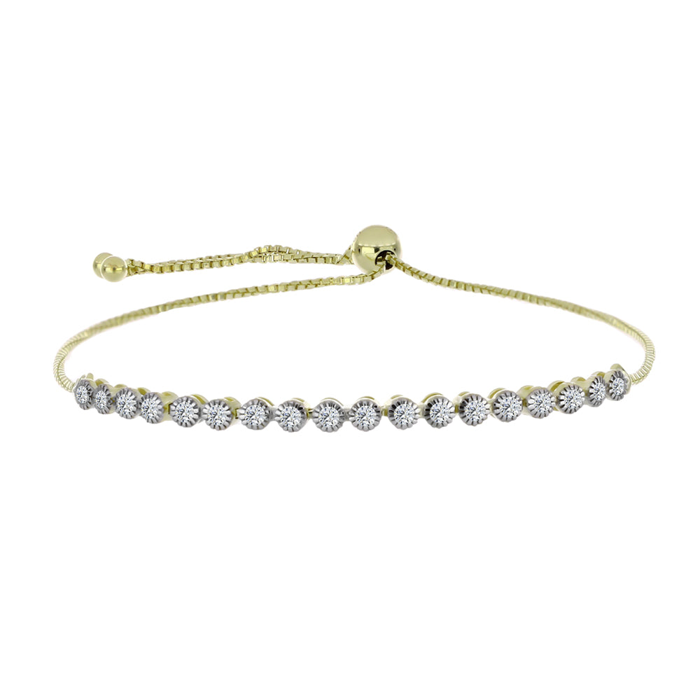 Pulsera de Plata Bañada en Oro con Diamante certificado y cultivado en laboratorio 1 