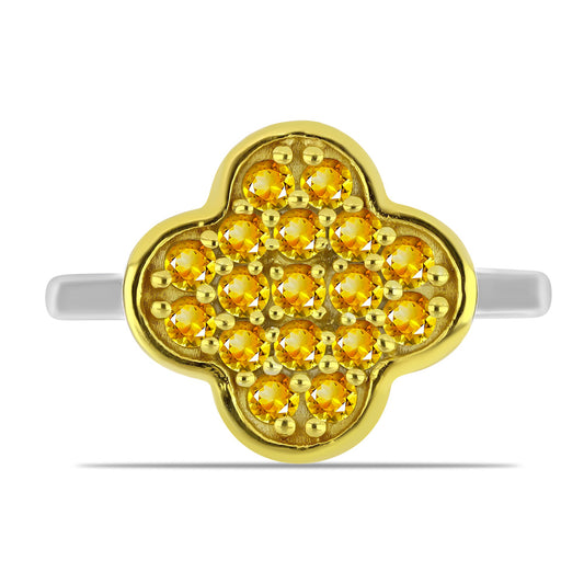 Anillo de Plata con Citrino de los Montes Urales